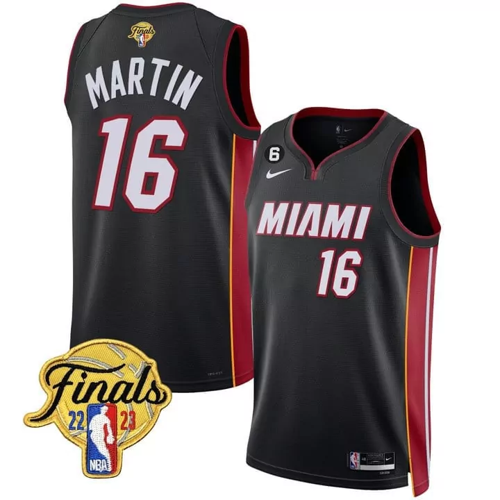 black youth caleb martin miami heat nba finals patch jersey all stitched