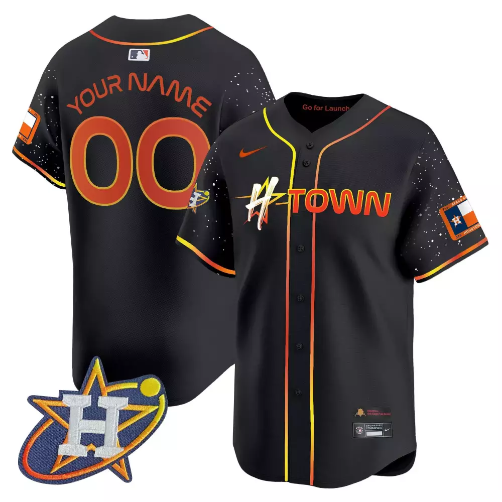2024 Space City Ready 2 Reign Houston Astros Black Youth Flex Base Jersey | Limited Edition Stitched | Fan Gear for Men, Women & Youth