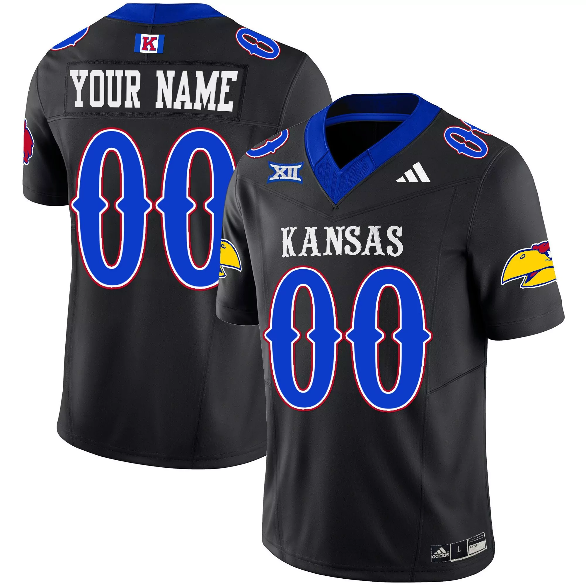 black sleeves youth kansas jayhawks blackhawk gold vapor custom jersey all stitched