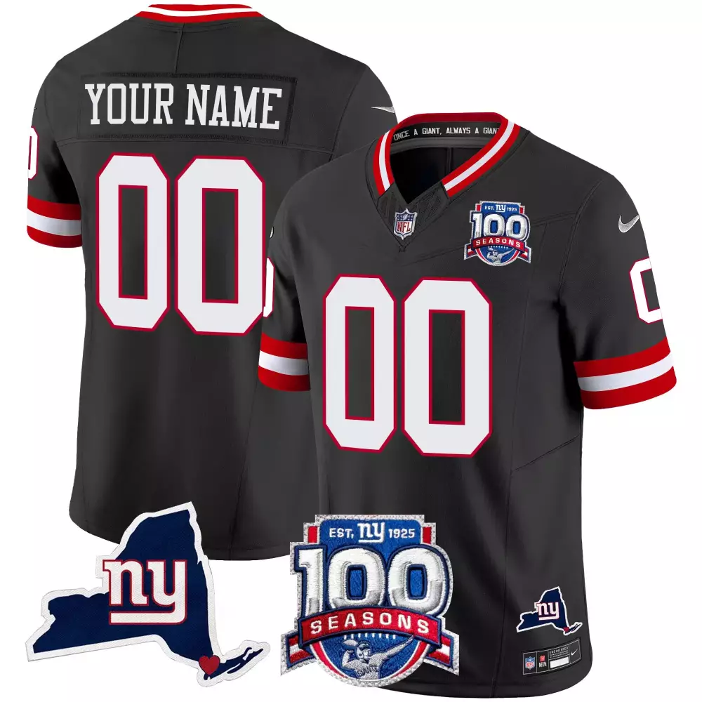 black silver youth new york giants custom name and number vapor jersey all stitched