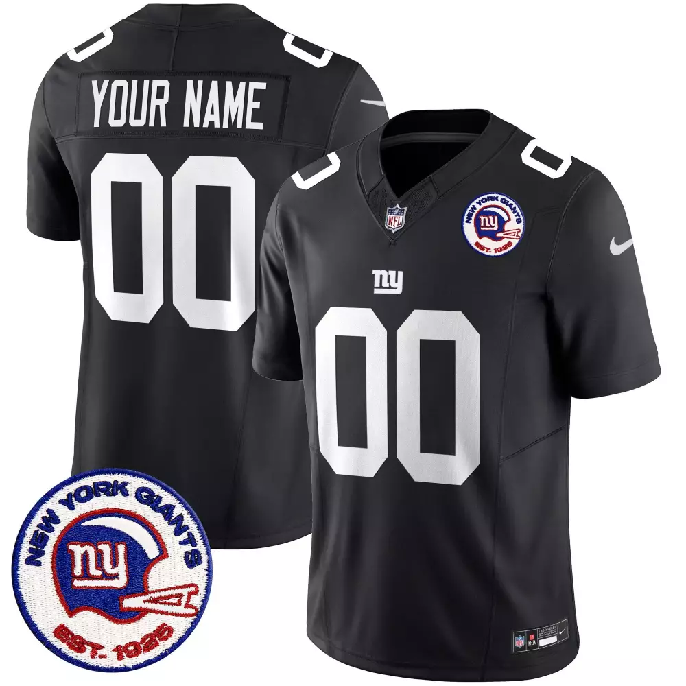 black silver youth new york giants custom name and number vapor jersey all stitched