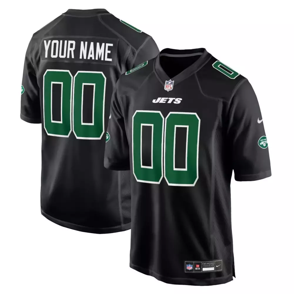 black youth new york jets custom black jersey all stitched