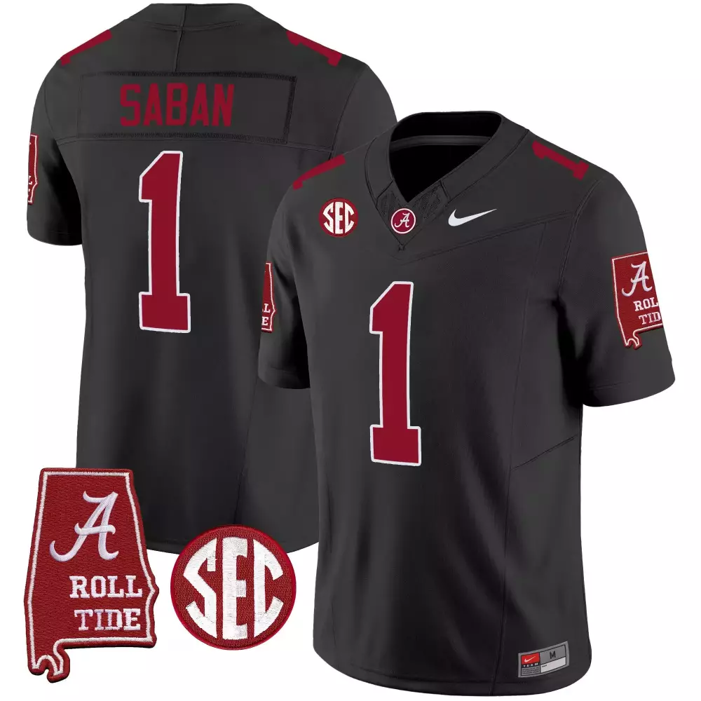 black youth nick saban alabama crimson tide vapor limited jersey alabama map all stitched