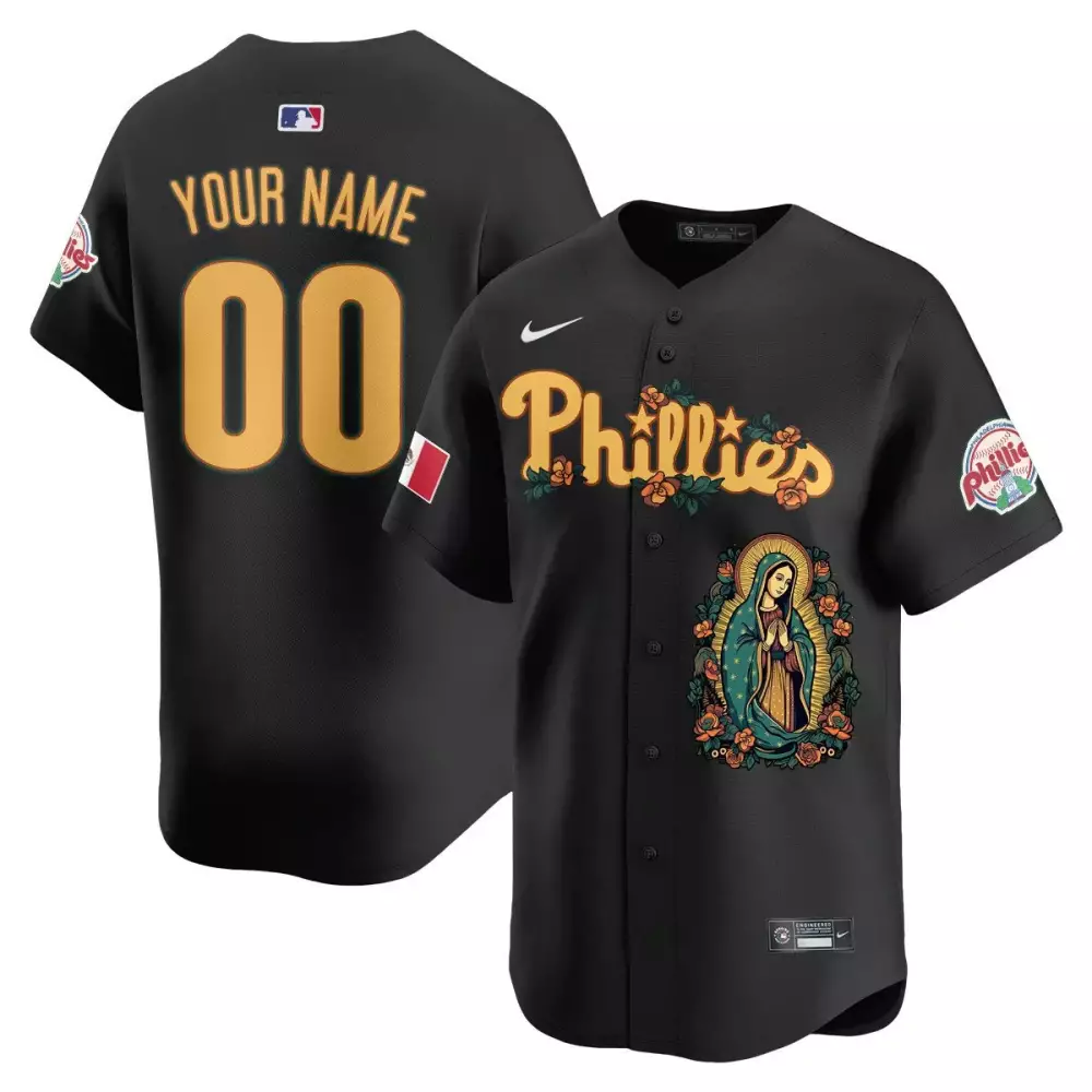 black youth philadelphia phillies halloween vapor premier limited custom jersey v2 all stitched