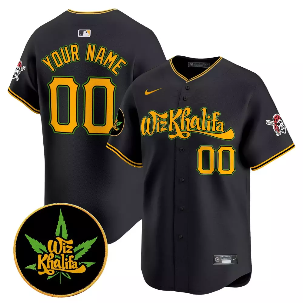 black youth pittsburgh pirates wiz khalifa vapor premier limited custom jersey all stitched