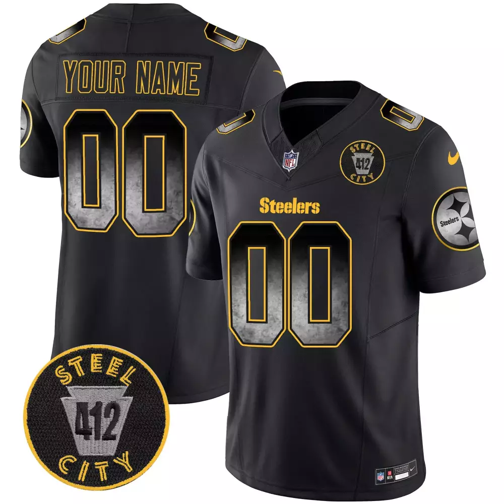 black youth pittsburgh steelers 50th anniversary of super bowl ix patch vapor limited custom jersey v2 all stitched