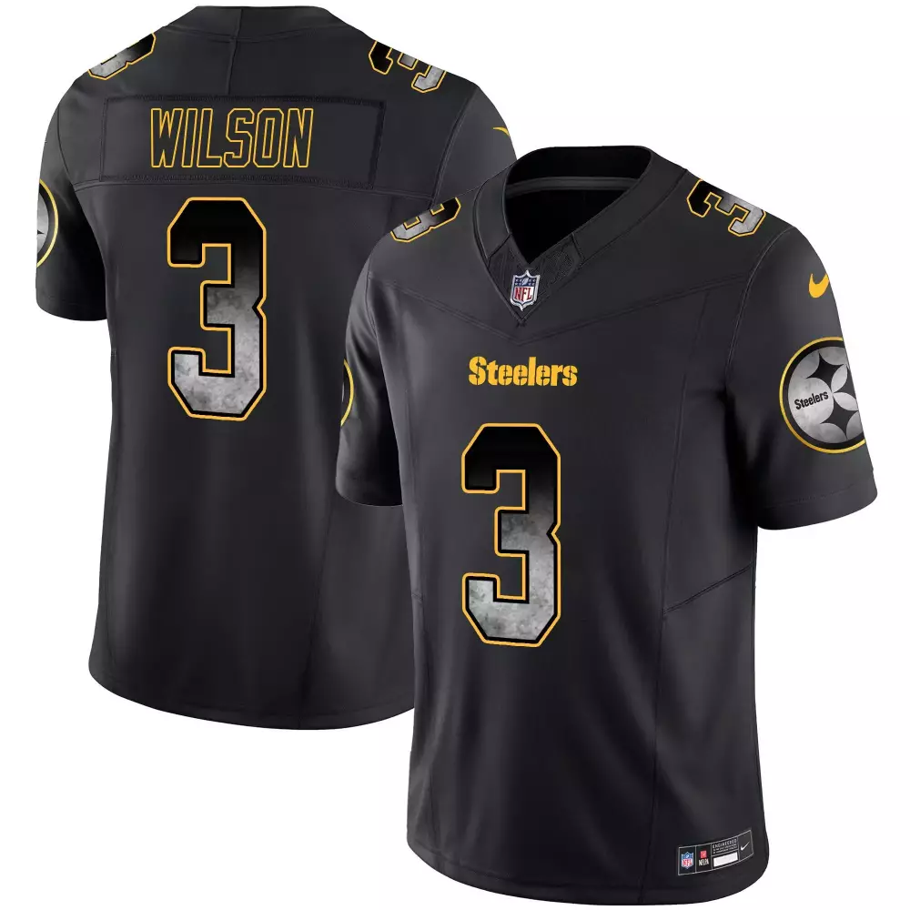 Russell Wilson Pittsburgh Steelers Black Vapor Jersey | Stitched Youth Apparel | For Men, Women & Youth