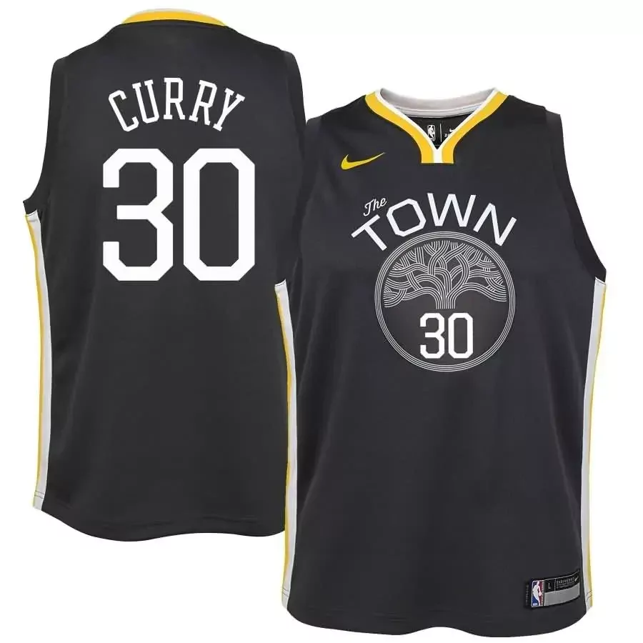 black white men abarcas design stephen curry golden state warriors jersey all stitched