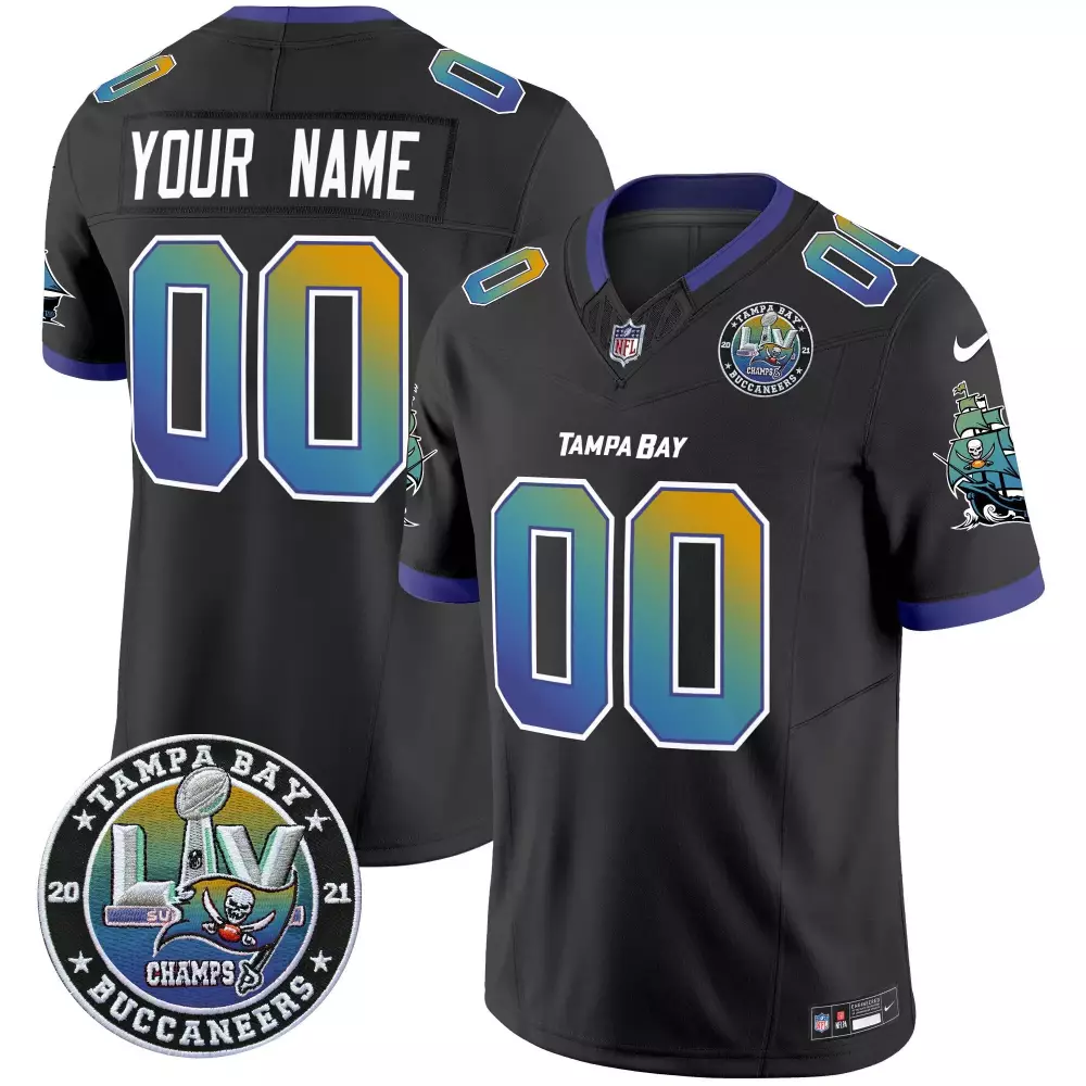 black youth tampa bay buccaneers tampa city super bowl liv patch vapor limited custom jersey all stitched