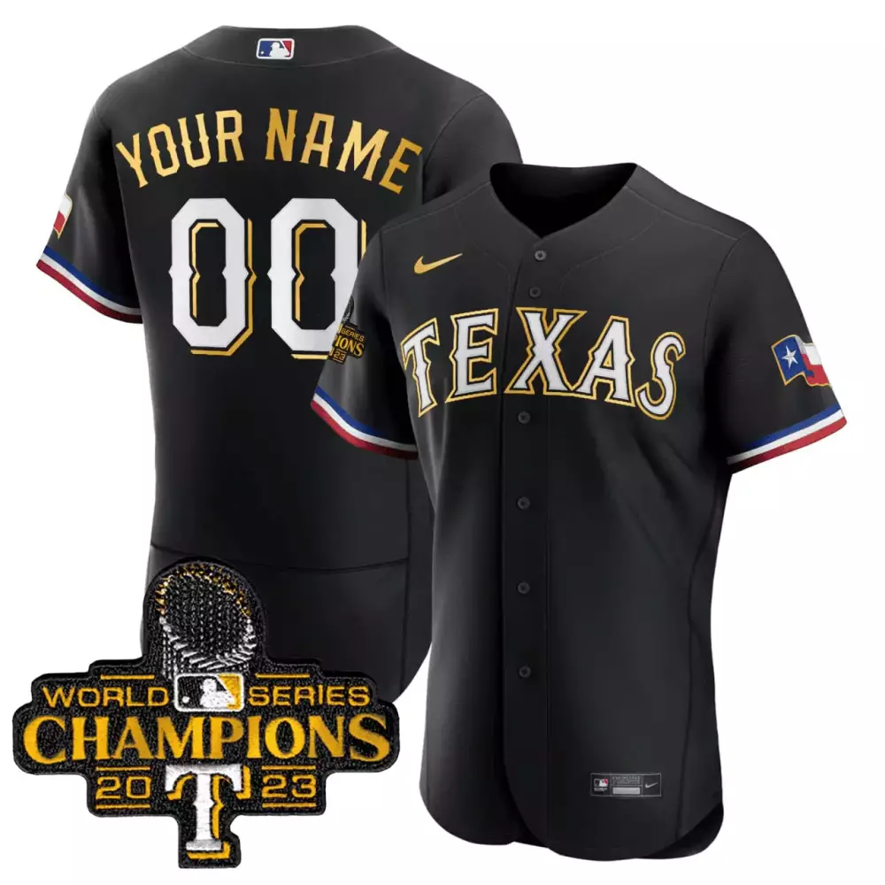 Texas Rangers Youth 2023 World Series Flex Base Jersey | Blue Stitched Custom Gear | For Men, Women & Youth