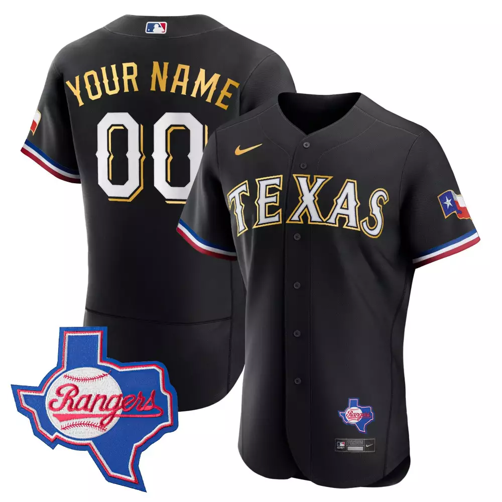 Texas Rangers Youth Black Custom Jersey | Arlington Champions Vapor Premier Limited | All Stitched | For Men, Women & Youth