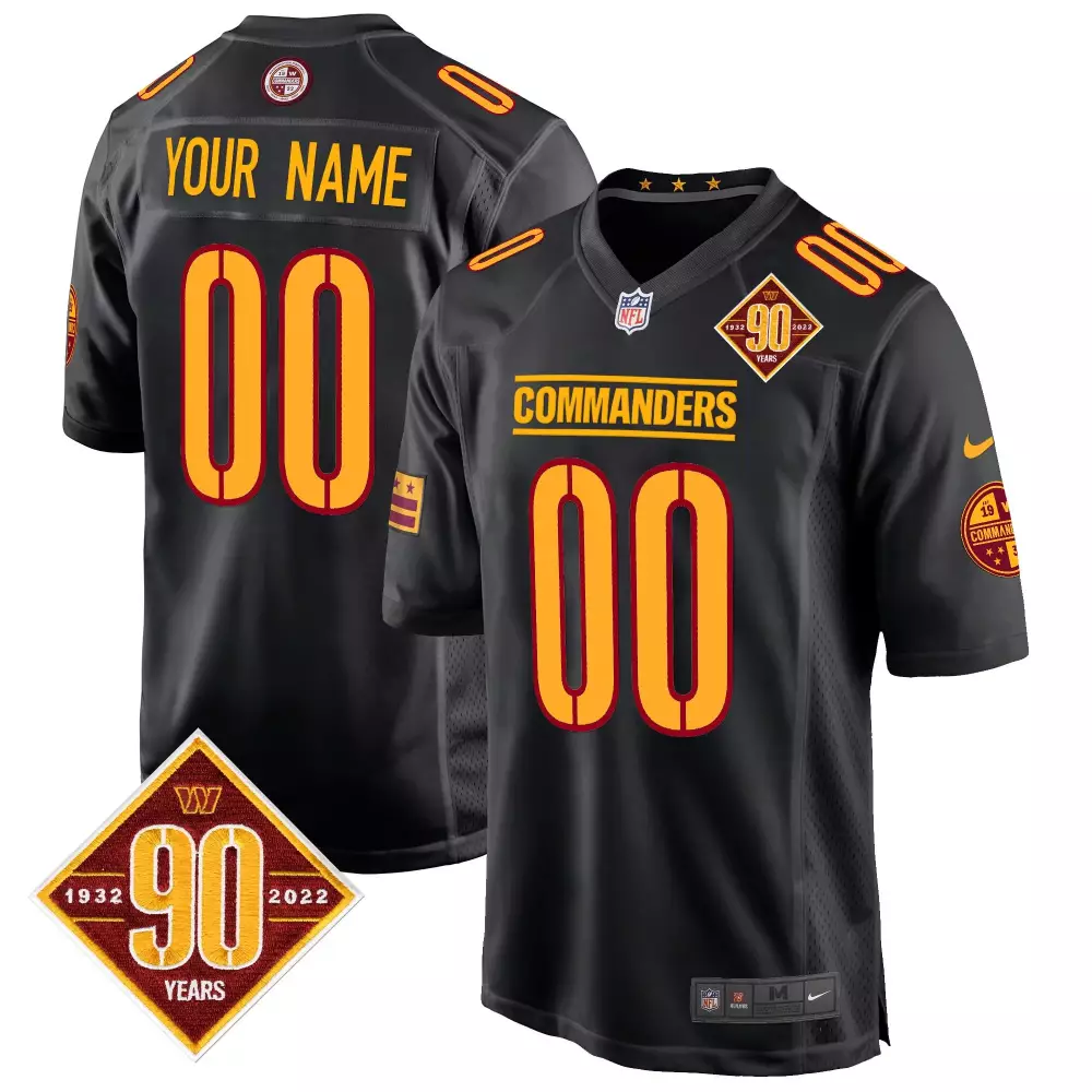 Washington Commanders 90th Anniversary Black Women's Custom Jersey | Vapor Stitched | Limited Edition Fan Gear | For Men, Women & Youth
