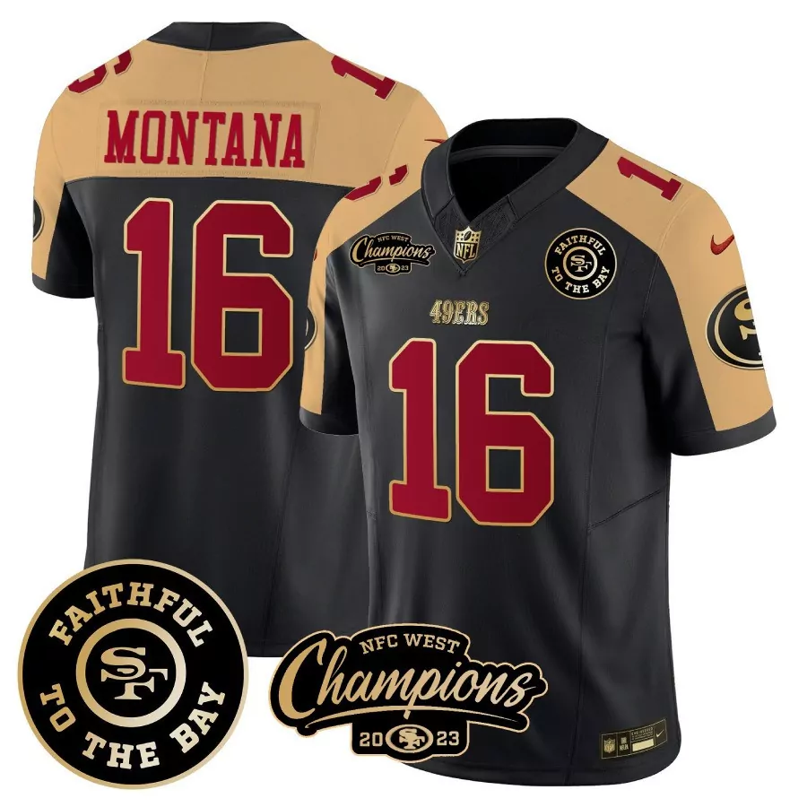 Joe Montana San Francisco 49ers 2022 Stitched Vapor Jersey | Red Green Design | Fan Gear for Men, Women & Youth