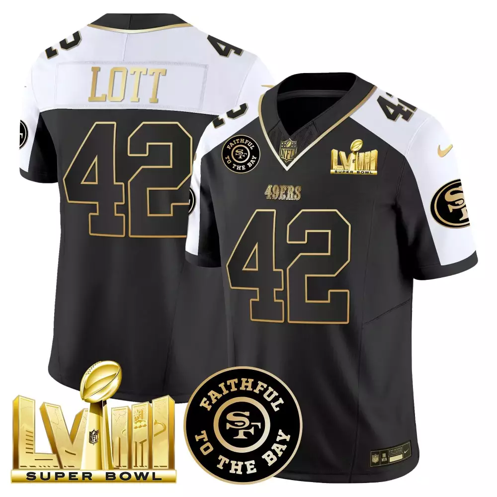Ronnie Lott San Francisco 49ers Alternate Women's Vapor Limited Jersey | Super Bowl LVIII Patch | For Women