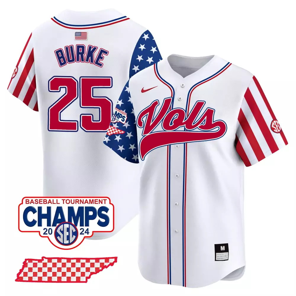 blake burke white mens tennessee volunteers 2024 independence day vapor premier limited jersey all stitched