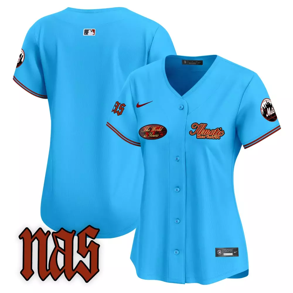 Nas Illmatic New York Mets Women's Vapor Premier Jersey V2 | Stitched Light Blue Limited Edition | Fan Gear for Men, Women & Youth