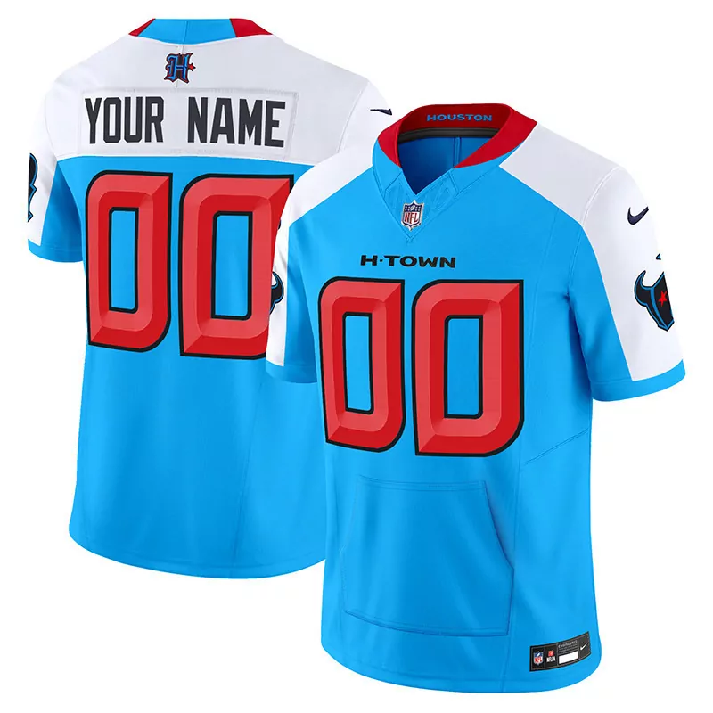 blue alternate men houston texans 2024 gold trim vapor limited custom jersey all stitched