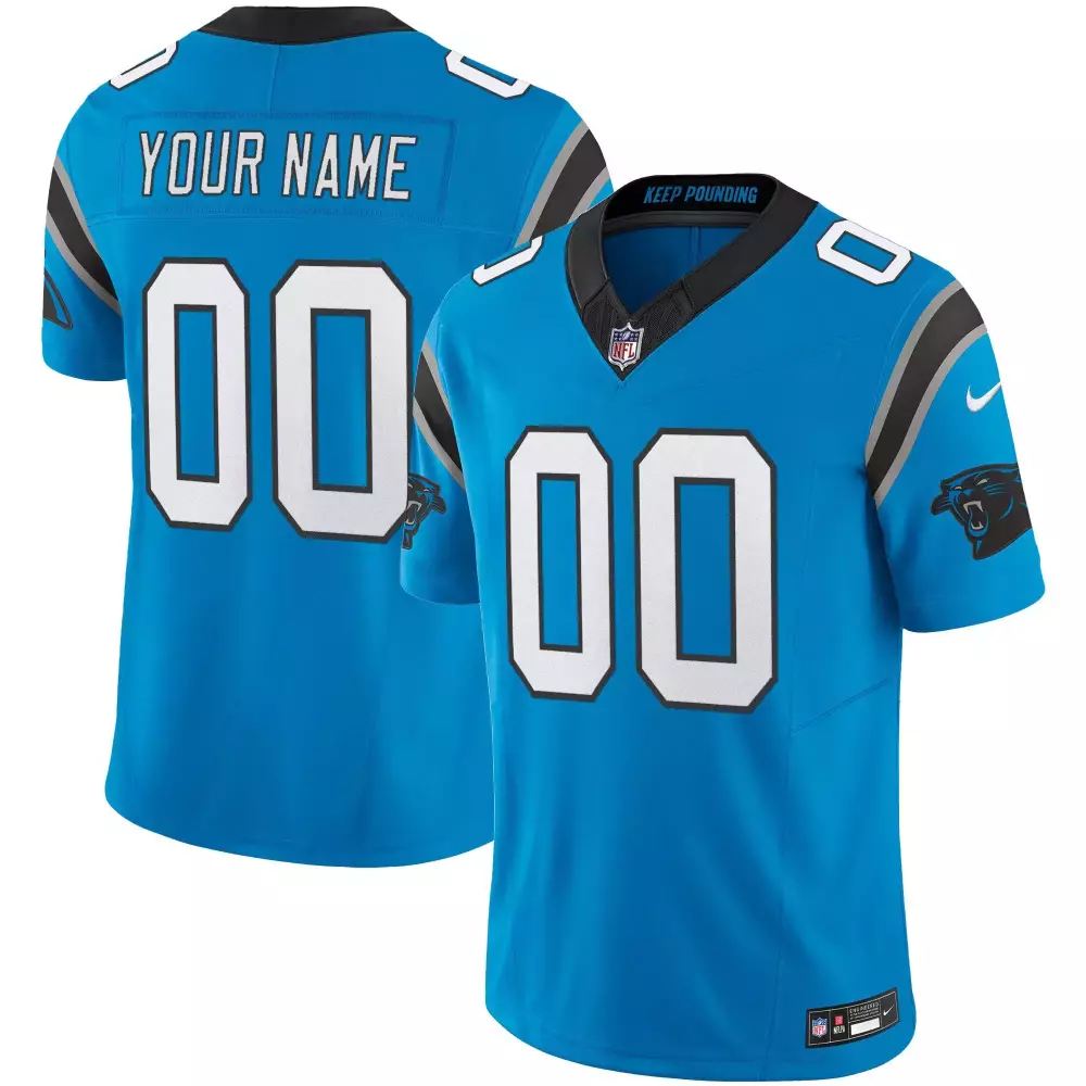 blue alternate youth carolina panthers vapor limited custom jersey carolina patch all stitched