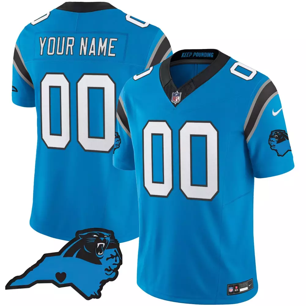 blue alternate youth carolina panthers vapor limited custom jersey carolina patch all stitched