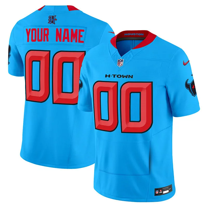 Vapor Hand Warmer Houston Texans Men's Blue Custom Jersey V2 | All Stitched Fan Gear | For Men, Women & Youth