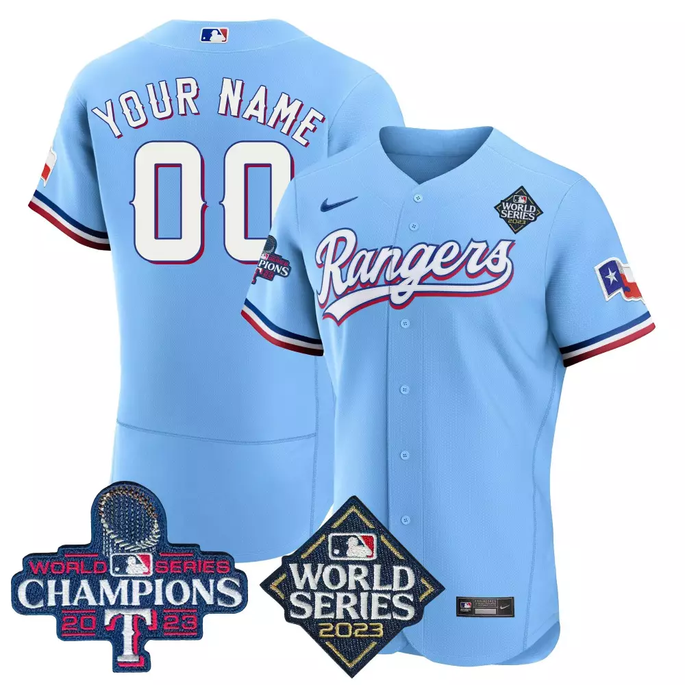 Texas Rangers 2023 World Series Champions Flex Base Custom Jersey V3 | All Stitched | Fan Gear for Men, Women & Youth