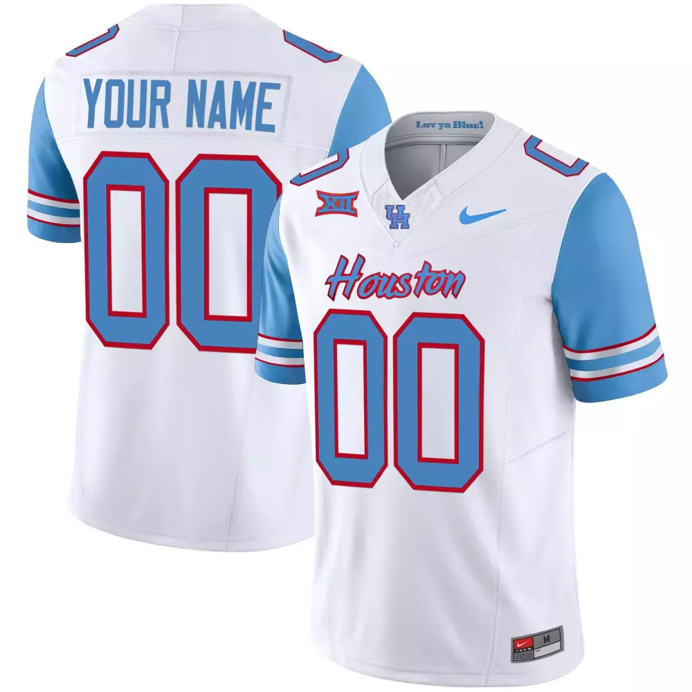 blue alternate youth houston cougars 2023 oilers inspired vapor custom jersey v4 all stitched