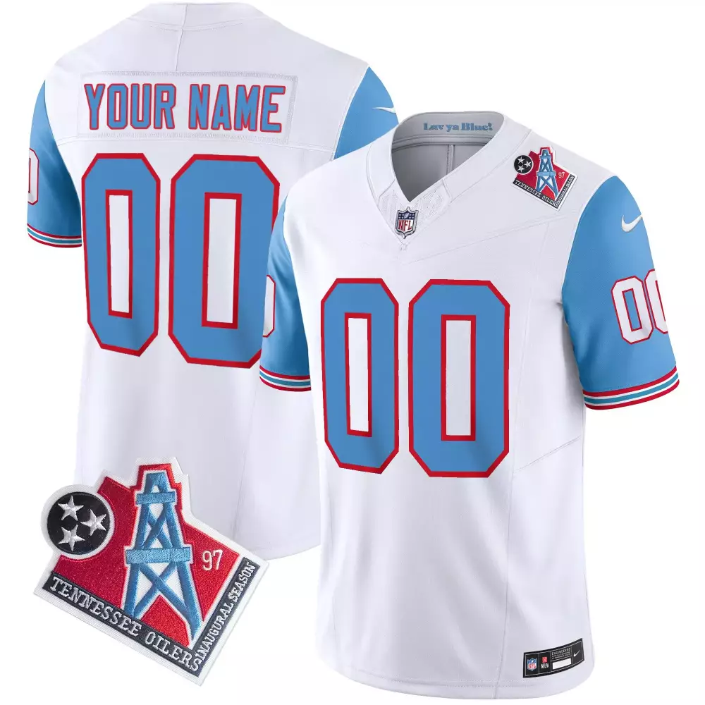 blue sleeves men tennessee titans 1997 throwback limited vapor custom jersey v2 all stitched
