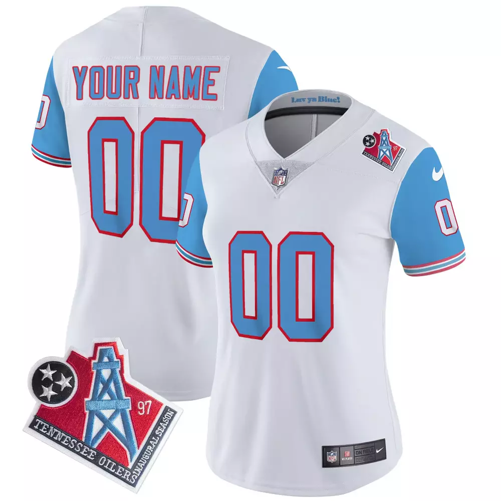 blue sleeves men tennessee titans 1997 throwback limited vapor custom jersey v2 all stitched