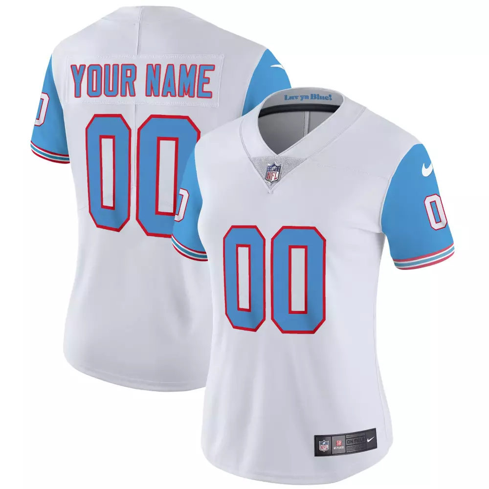 blue sleeves women tennessee titans throwback limited vapor custom jersey all stitched