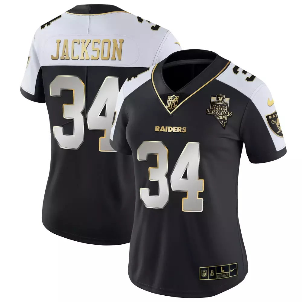 bo jackson alternate limited mens las vegas raiders alternate vapor black gold black inverted limited inaugural season p