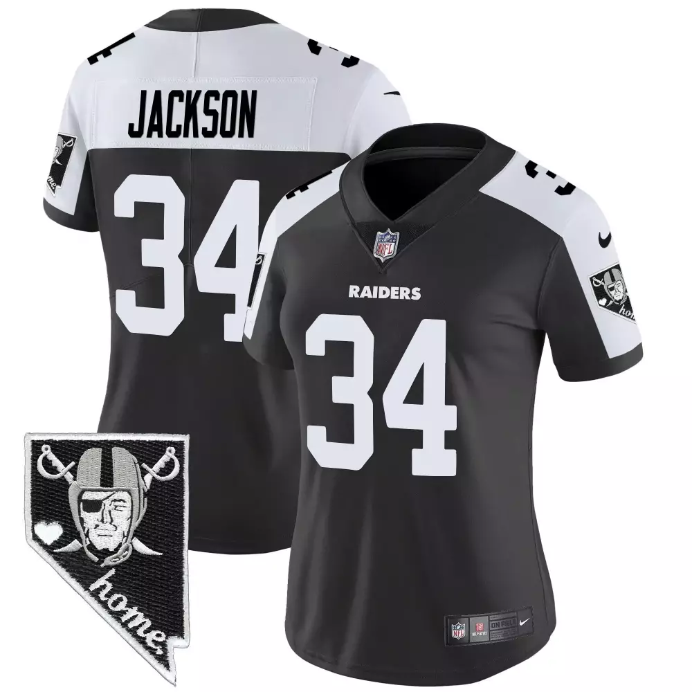 bo jackson black alternate mens las vegas raiders nevada silver state patch vapor jersey v2 all stitched