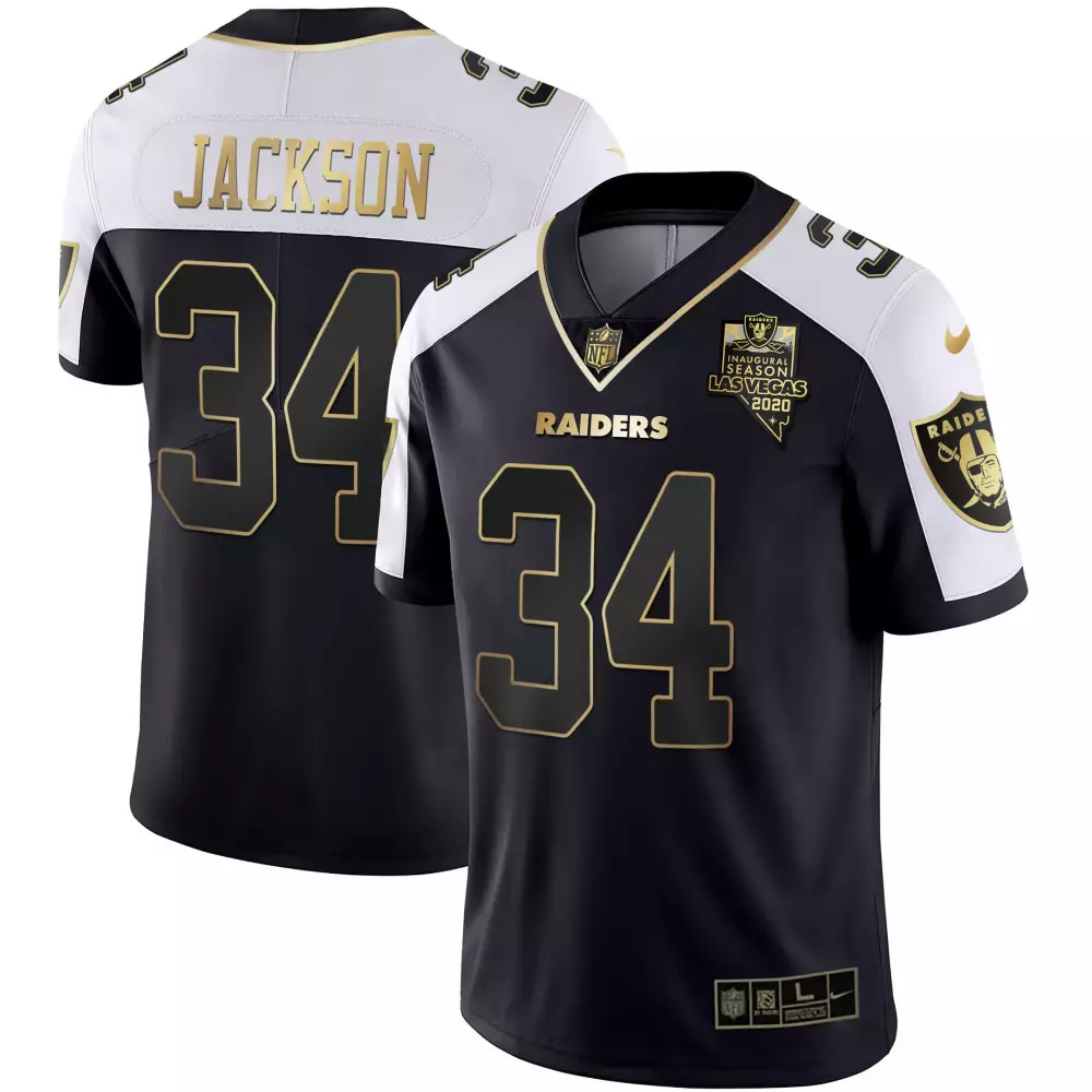 bo jackson black alternate mens las vegas raiders nevada silver state patch vapor jersey v2 all stitched