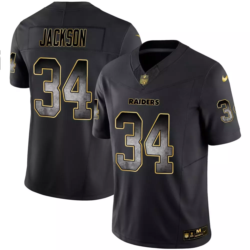 bo jackson black alternate mens las vegas raiders nevada silver state patch vapor jersey v2 all stitched