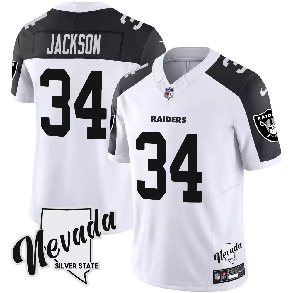 Bo Jackson Raiders Inverted Men's Gold Arch Smoke Vapor Jersey | Stitched | Fan Gear for Game Day | For Men, Women & Youth