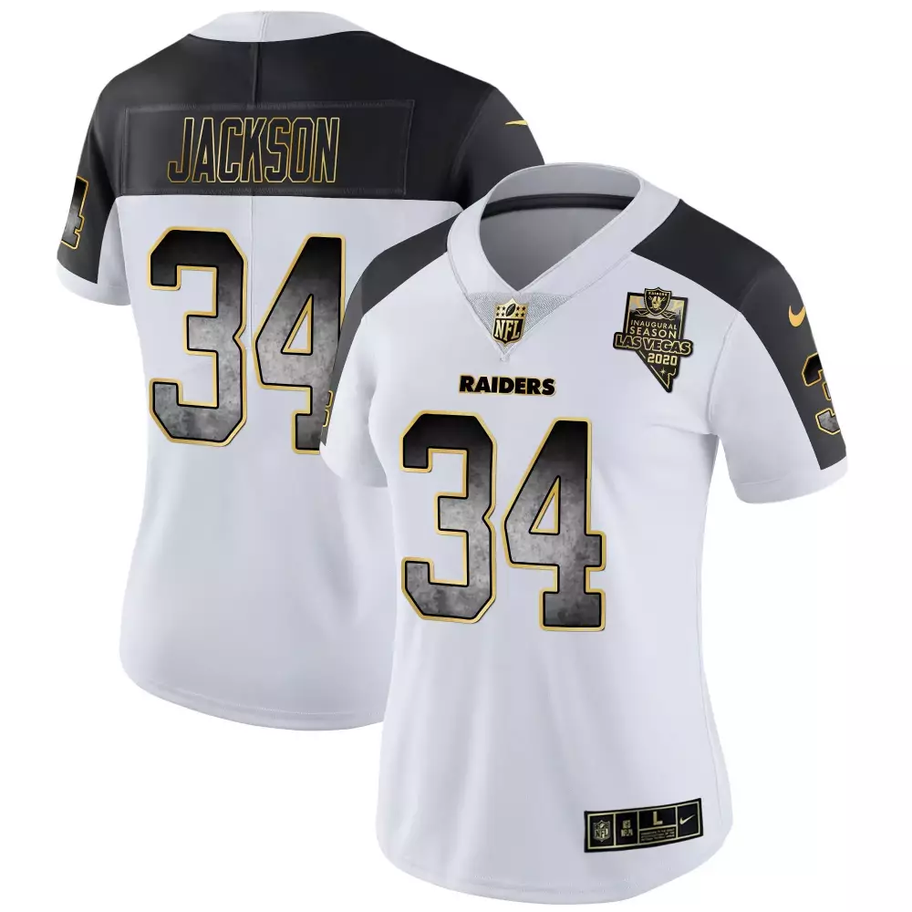 Bo Jackson Raiders Inverted Women's Arch Smoke Vapor Jersey | Stitched | Fan Gear for Game Day | For Men, Women & Youth
