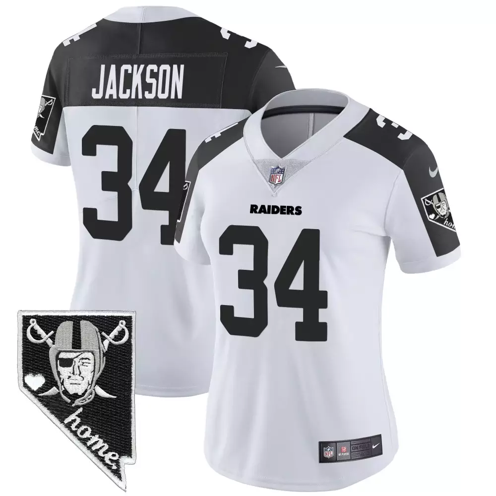 Bo Jackson Raiders Inverted Women's Arch Smoke Vapor Jersey | Stitched | Fan Gear for Game Day | For Men, Women & Youth