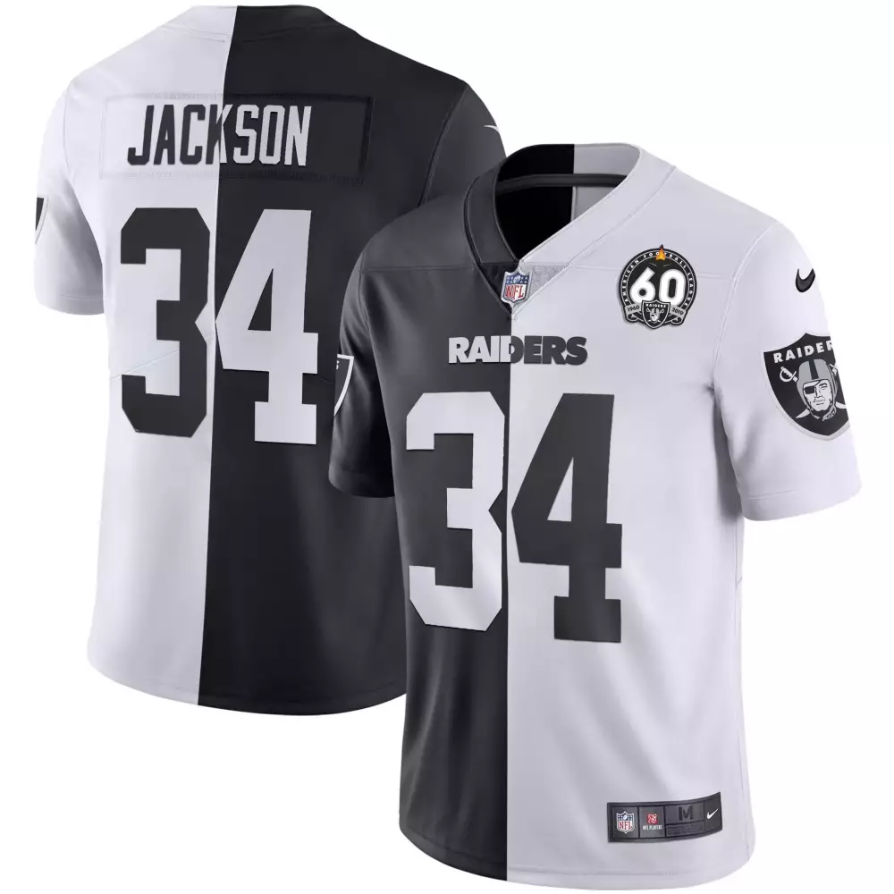 Bo Jackson Las Vegas Raiders Split Gold Women's Jersey | Inaugural Season Patch | All Stitched Fan Gear for Women & Youth