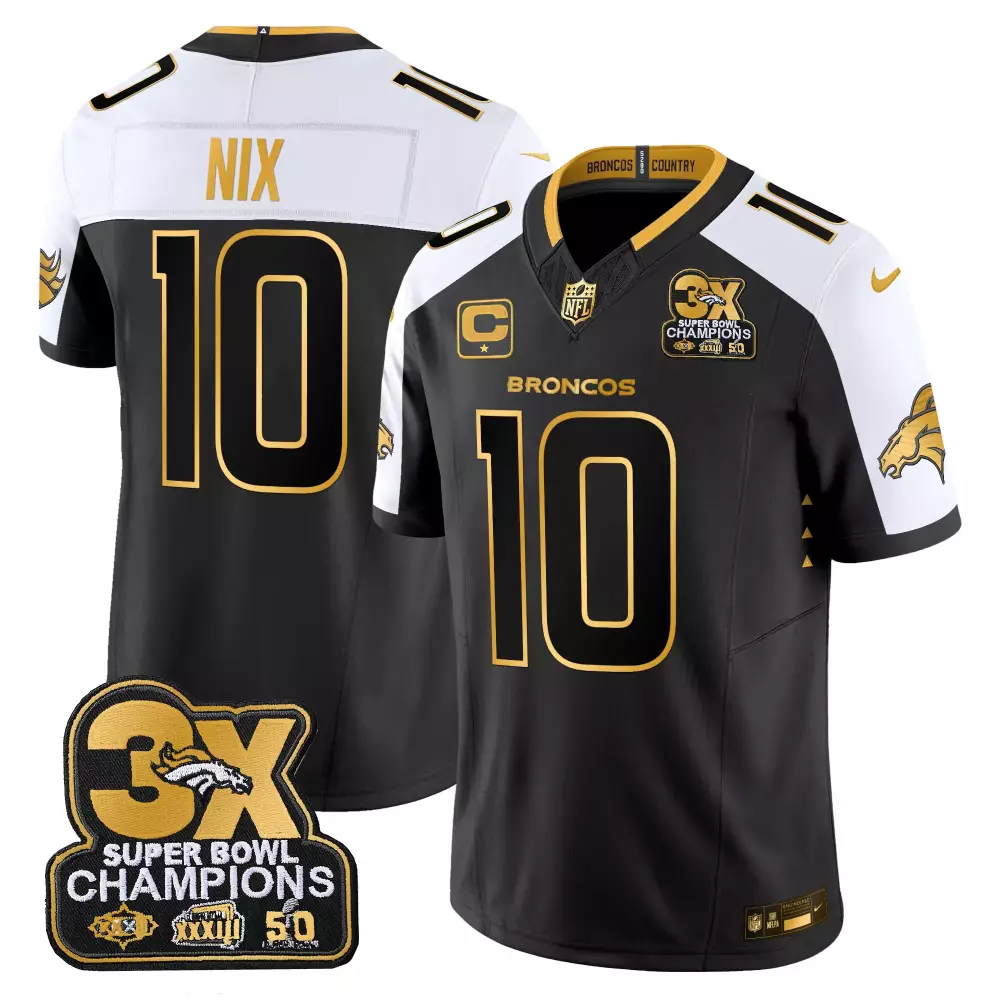 black limited youth denver broncos 3time champions patch gold vapor limited custom jersey all stitched