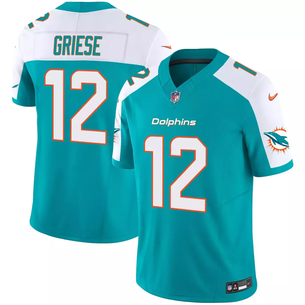 Bob Griese Aqua Alternate Men's Miami Dolphins Vapor Limited Jersey V2 | All Stitched | Game Day Outfit | For Men, Women & Youth