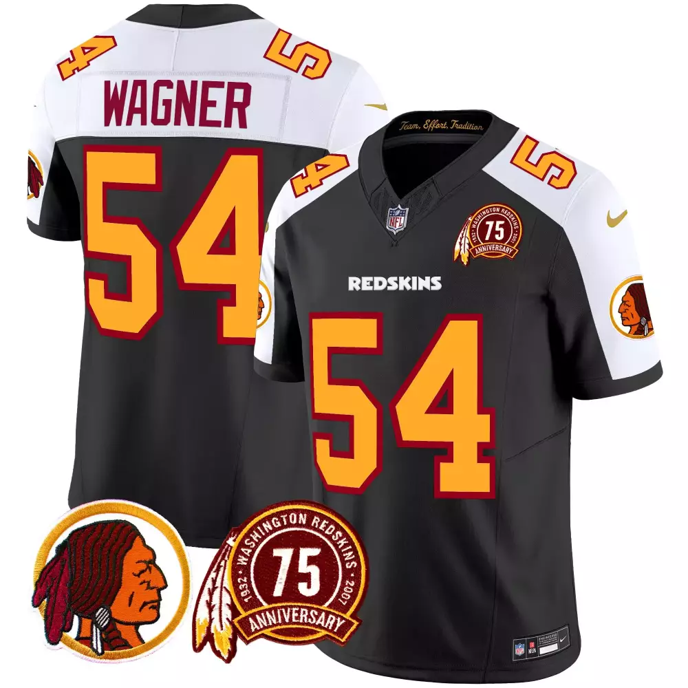 bobby wagner black alternate mens washington redskins 75th patch throwback vapor limited jersey all stitched