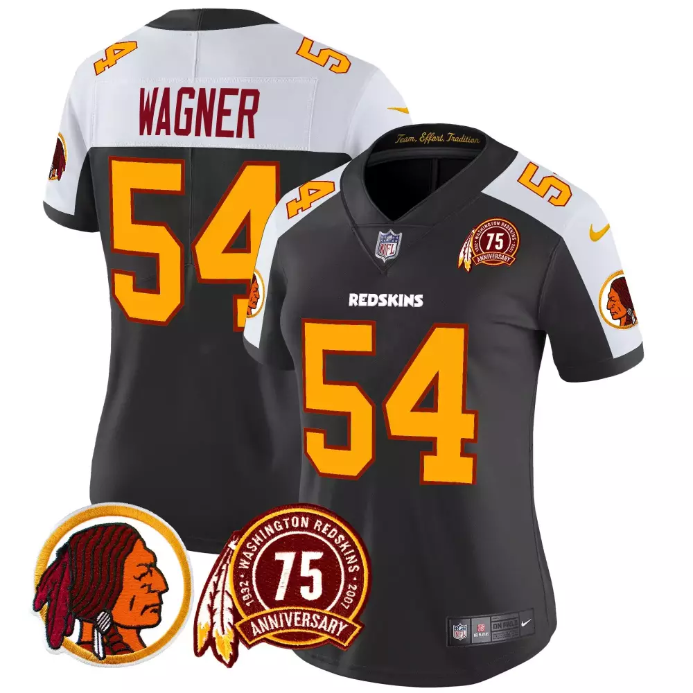 bobby wagner black alternate womens washington redskins 75th patch throwback vapor limited jersey all stitched