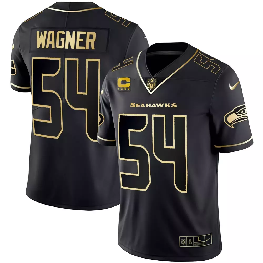 Bobby Wagner Black Gold Men's Seattle Seahawks Custom Player Jersey | All Stitched | Fan Gear for Game Day | For Men, Women & Youth