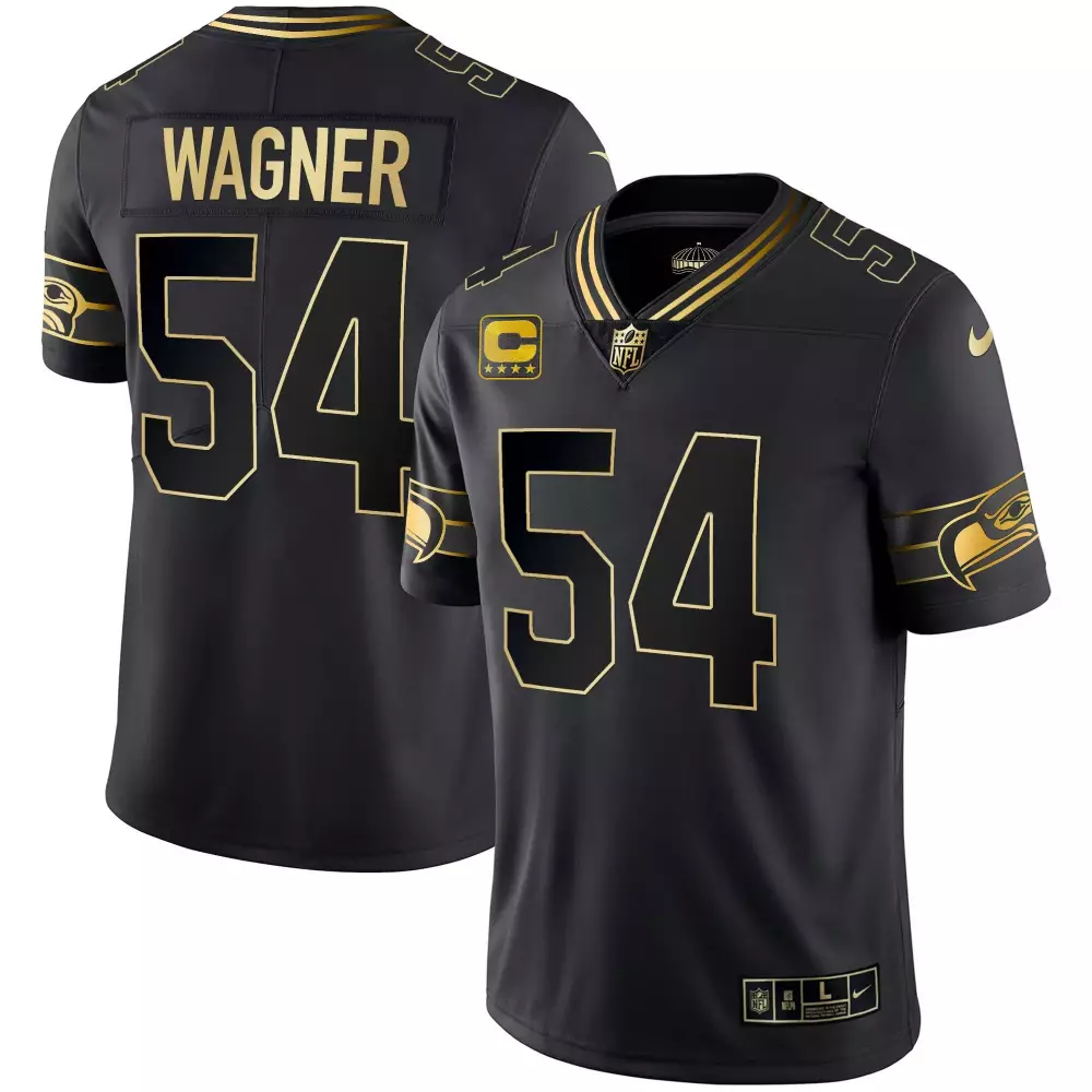 Bobby Wagner Black Gold Men's Seattle Seahawks Custom Player Jersey | All Stitched | Fan Gear for Game Day | For Men, Women & Youth