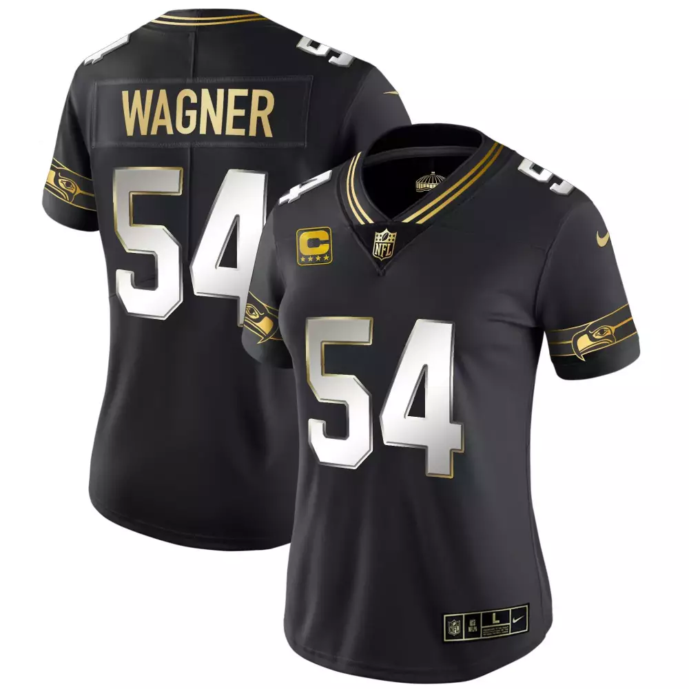 Bobby Wagner Black Silver Men's Seattle Seahawks Gold Player Jersey | All Stitched | Fan Gear for Men, Women & Youth