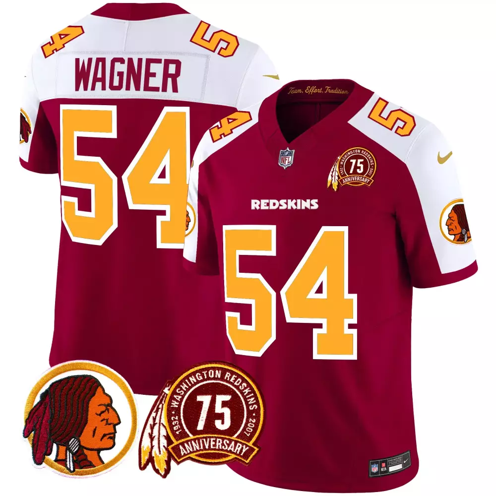 bobby wagner burgundy alternate mens washington redskins 75th patch throwback vapor limited jersey all stitched