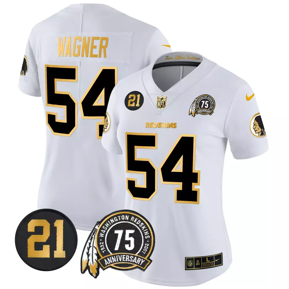 bobby wagner white gold womens washington redskins 75th sean taylor patch gold vapor limited jersey all stitched