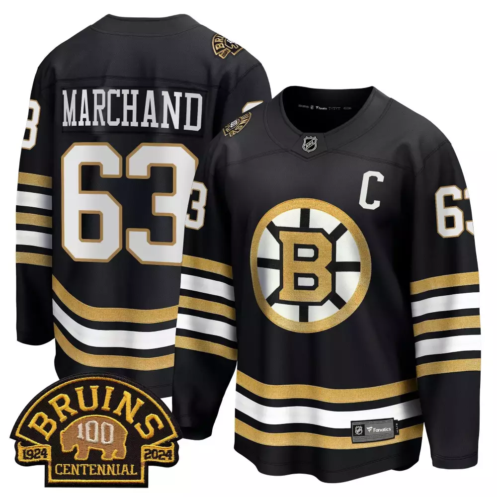 brad marchand black mens boston bruins 100 bb centennial patch breakaway jersey all stitched