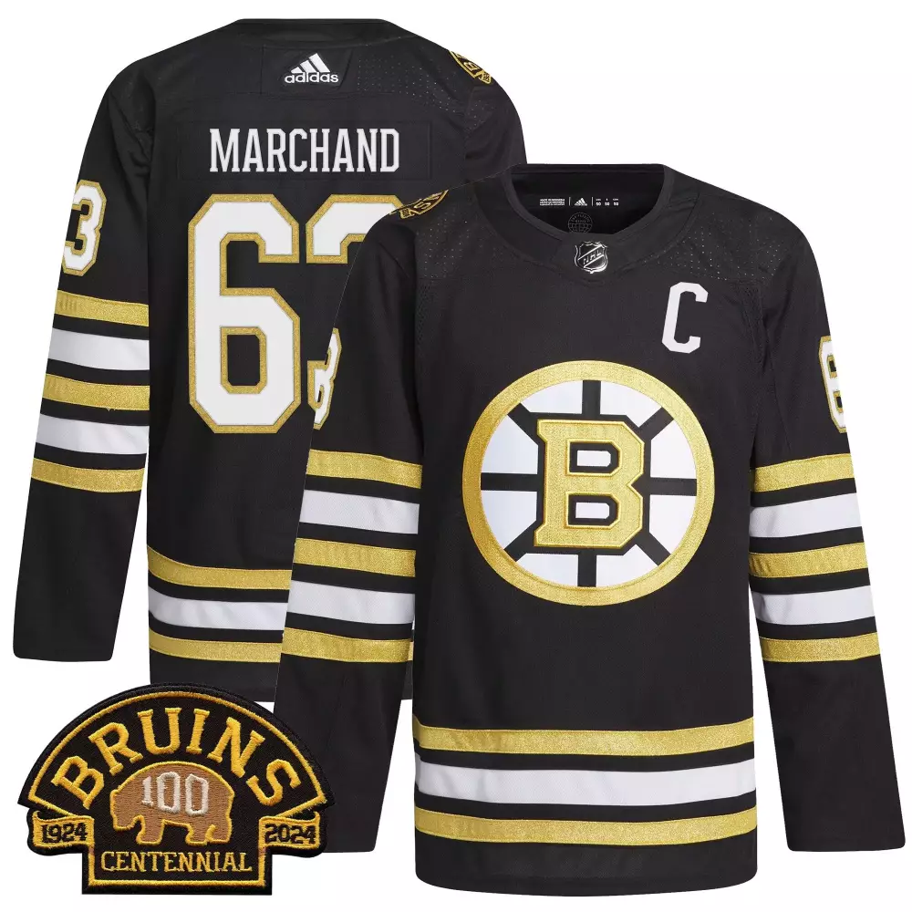 brad marchand black mens boston bruins 100 bb centennial patch breakaway jersey all stitched