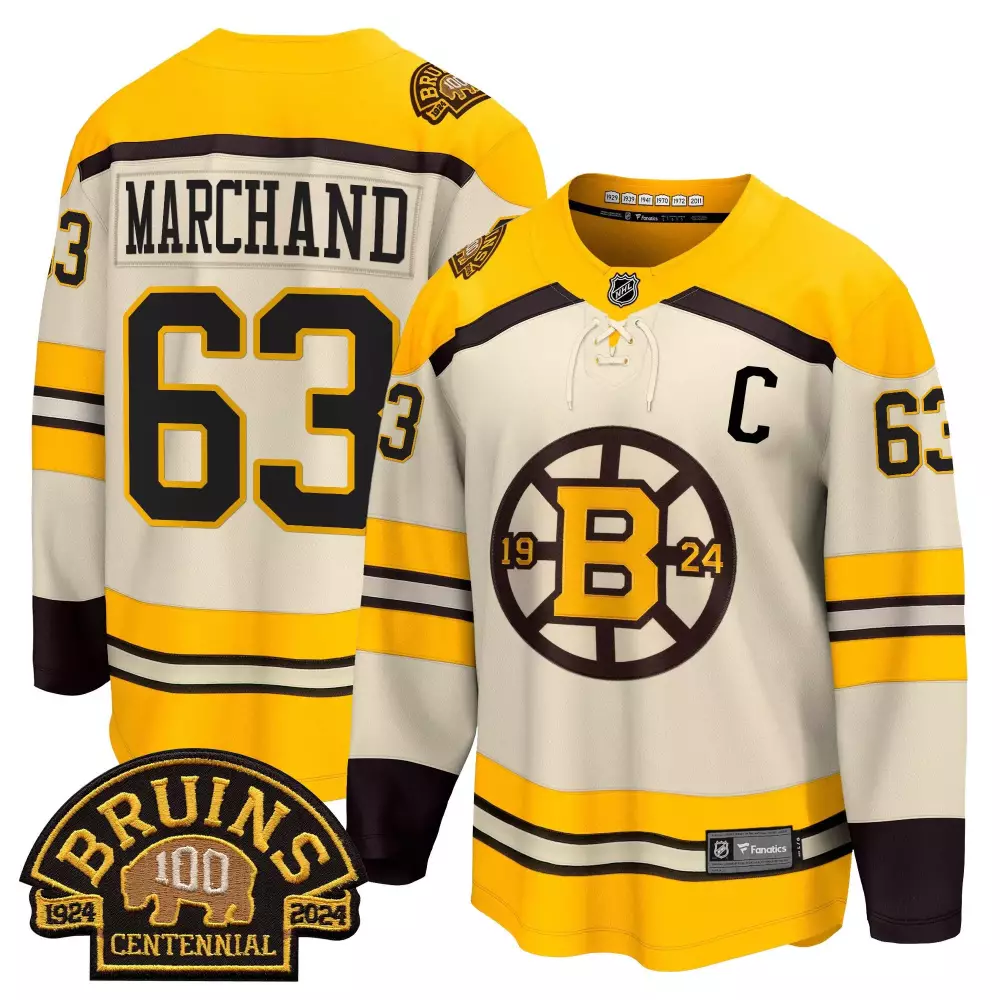 brad marchand black mens boston bruins 100 bb centennial patch breakaway jersey all stitched