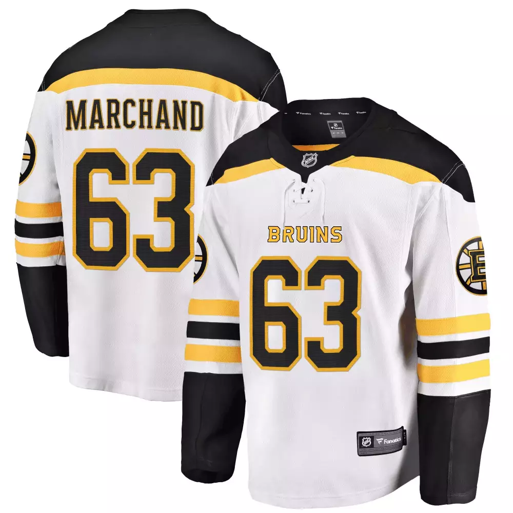 brad marchand men mens boston bruins breakaway player jersey white all stitched